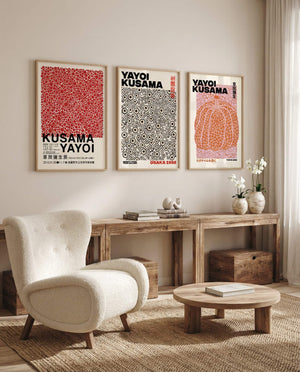 Japanske plakater | Vintage Yayoi Kusama Plakater til hjemmet. Forfrisk hjemmet med en yayoi kusama plakat