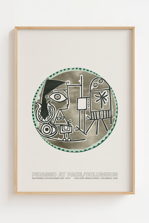 Picasso At Pace Columbus kunstplakat med abstrakt cirkelmotiv