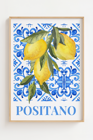 Retro Positano Plakat Citroner 