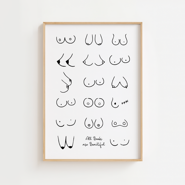 all boobs are beautifull poster design