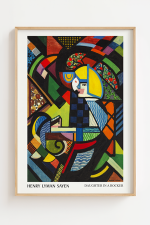 Daughter in a Rocker plakat med farverige geometriske former og stiliseret figur
