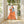 Farverig kvinde illustration plakat – orange stribet kjole med blå blomster taske, moderne fashion kunst