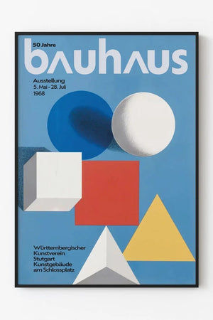 50 Jahre - Bauhaus Plakat | Tidløs Modernistisk Kunst