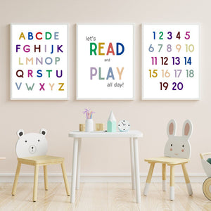 Let's Read and Play All Day Plakat – Sjov og Læring til Børneværelset