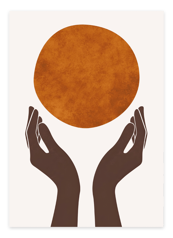 Abstract Hands &amp; Sun Poster