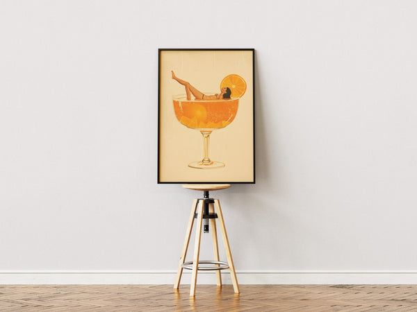 Aperol Dream – Sjov og retro cocktail plakat

