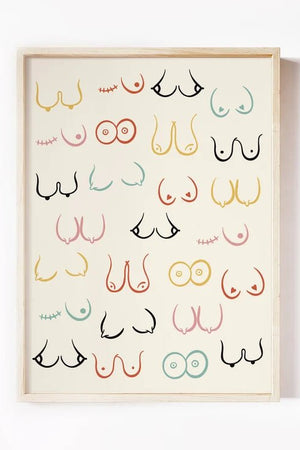 Body Positive Titties Plakat - Fejr Selvaccept & Positiv Kroppsholdning