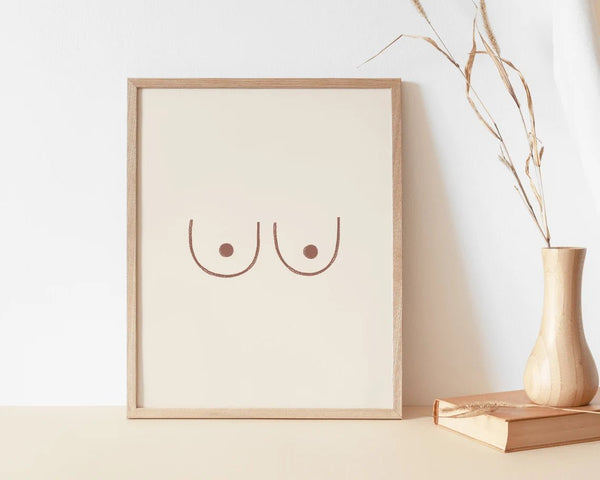 Bryster Line Art Plakat | Minimalistisk Plakat med Bryster