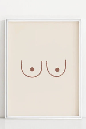 Bryster Line Art Plakat | Minimalistisk Plakat med Bryster