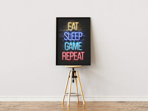 Eat, Sleep, Game, Repeat - Gaming Plakat