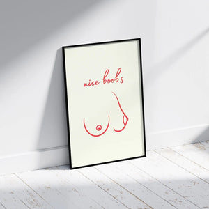 Nice Boobs Plakat | Stilfuld & Kunstnerisk Bryster Plakat