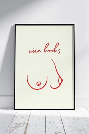 Nice Boobs Plakat | Stilfuld & Kunstnerisk Bryster Plakat

