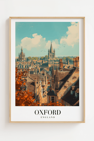 Oxford England – Smuk byplakat med ikoniske tårne | Fra 99,-