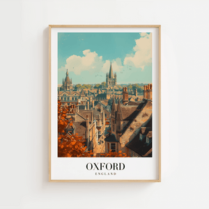 Oxford England – Smuk byplakat med ikoniske tårne | Fra 99,-