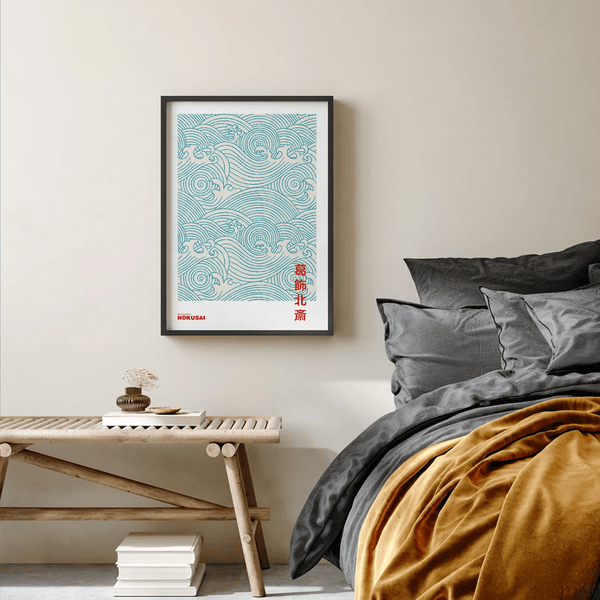 Silent Dance of Waves - Hokusai Poster