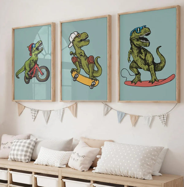 T-Rex på Tur Billedvæg til Børn
