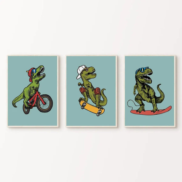 T-Rex på Tur Billedvæg til Børn