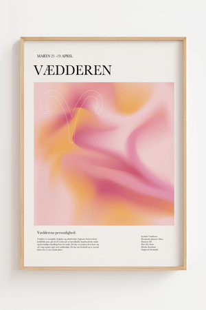 Vædderen - Farverig stjernetegns plakat