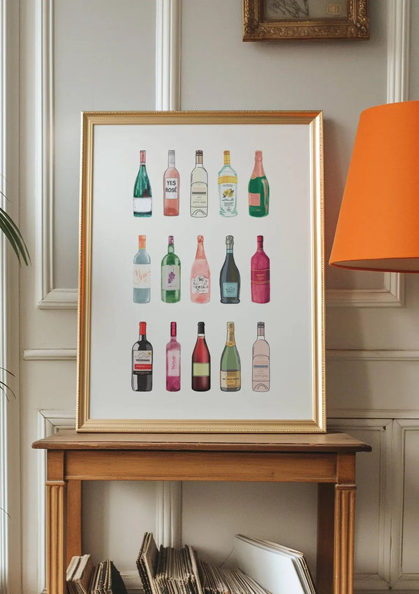 Vin Flasker Plakat – Stilfuld Vinplakat til Dit Hjem